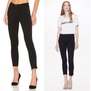 MOTHER | Women’s Black HW Looker Ankle Fray Guilty Party Racer Pants Jeans Sz 27